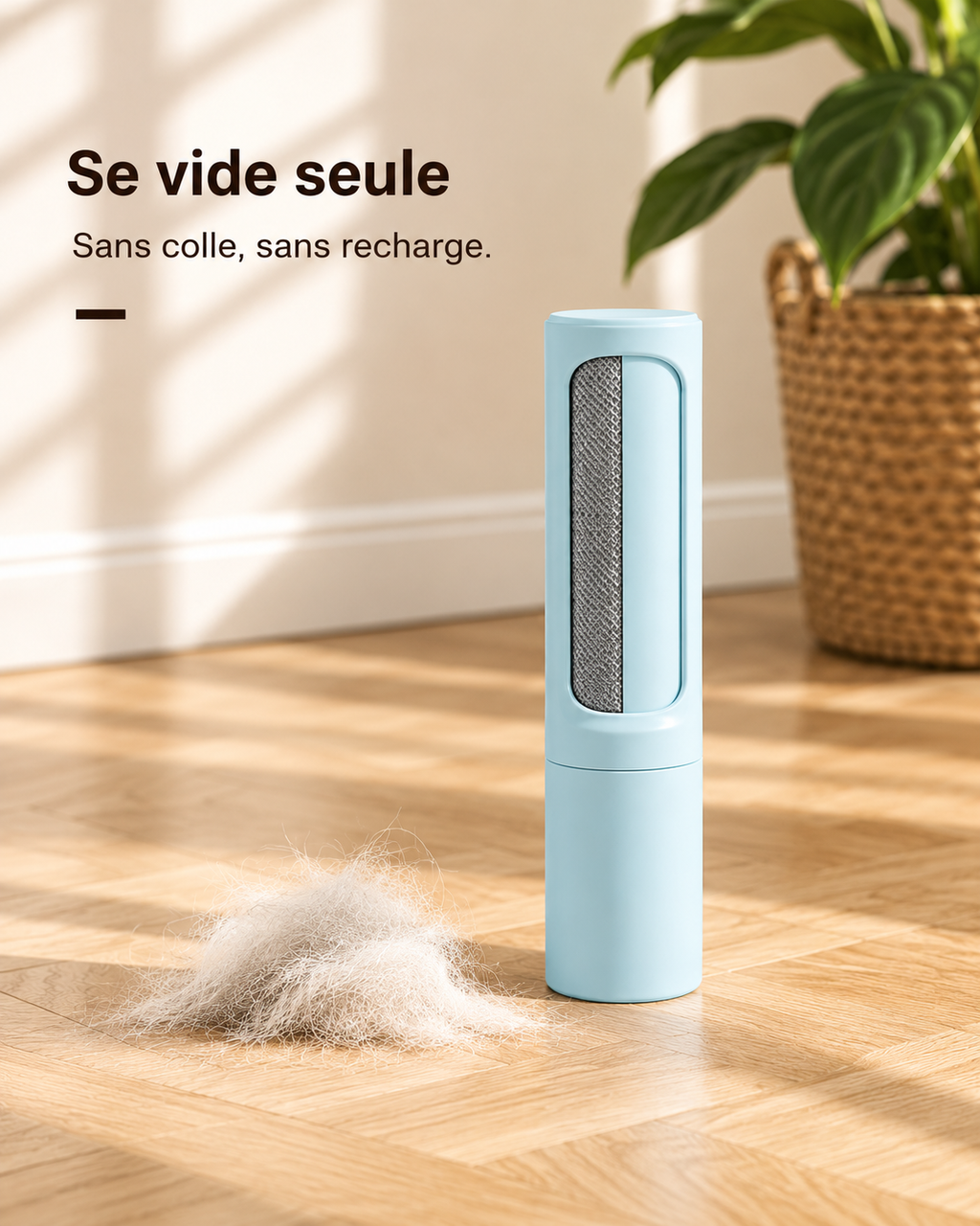 Brosse Anti-Poils Auto-Nettoyante — Format poche, sans recharge
