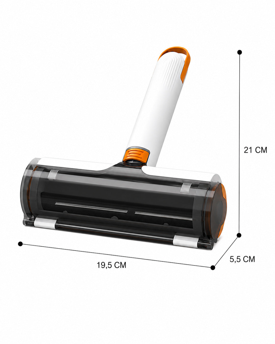 Dimensions du rouleau : 19,5 cm de large, 5,5 cm de profondeur, 21 cm de haut