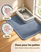 Doux pour les pattes : la litière collée aux coussinets est libérée au passage